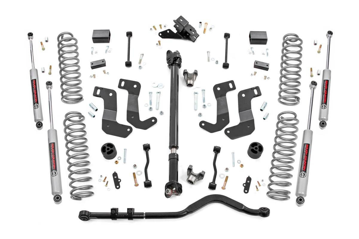 Jeep Wrangler Suspension Lift Kit - Rough Country - 3.5 Inch Lift Kit | C/A Drop | Front D/S - '18-'23